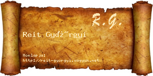 Reit Györgyi névjegykártya